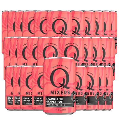 Q Mixers Sparkling Grapefruit, Premium Cocktail Mixer Made with Real Ingredients 7.5oz Cans | 30 PACK