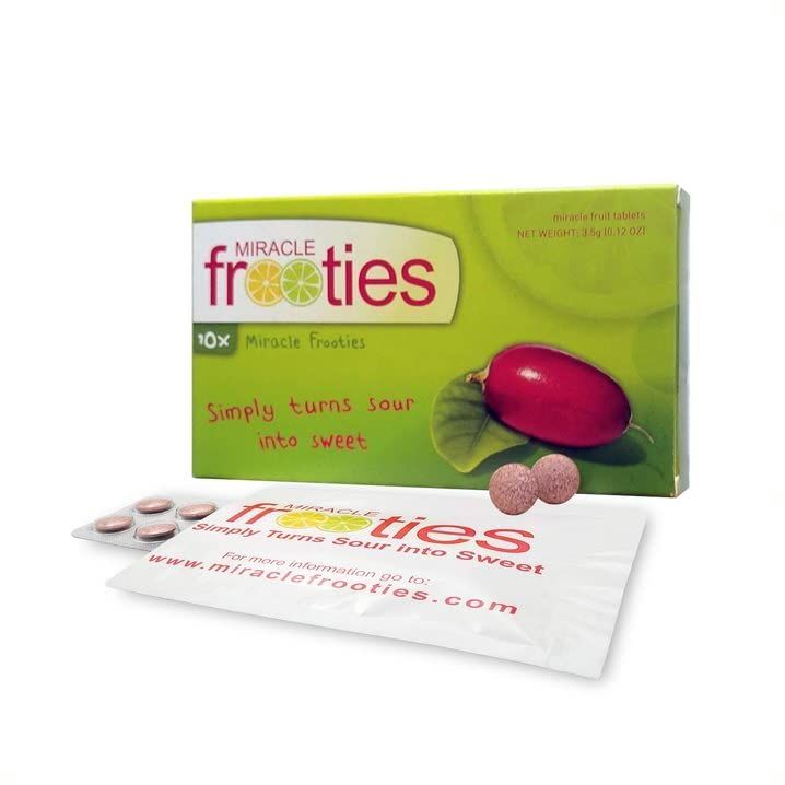 Miracle Frooties Miracle Berry Fruit Tablets, Sour to Sweet Flavor Change, Taste Shift Magic Miraculin, Sugar Free Cut Sugar Intake 100% Natural Grown, 10 Count Green Box