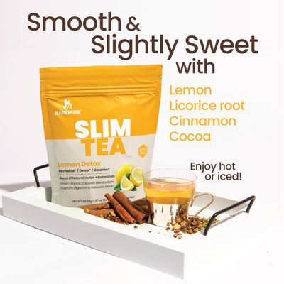 Rapid Fire Slim Tea 14 Day Herbal Teatox, Blend of Natural Herbs and Botanicals, Supports Healthy Weight Management, Supports Metabolism, Delicious Lemon Flavor, 14 Servings