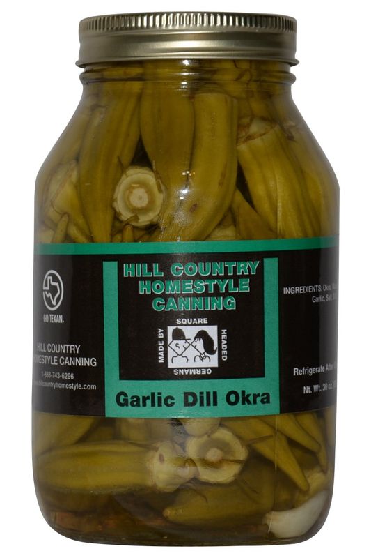 Texas Hill Country Pickled Garlic Dill Okra 32 oz