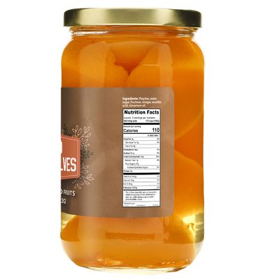 Green Jay Gourmet Spiced Peaches in a Pint Jar - Fresh Hand Jarred Fruit for Cooking & Pantry - Home Grown Pre-Prepared Pickled Peaches With Cinnamon Oil - Simple Natural Ingredients - 17 Ounce