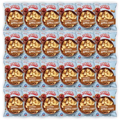 Seneca Caramel Apple Chips | Made from Fresh Apples | 100% Red Delicious Apples | Yakima Valley Orchards | Crisped Apple Perfection | Foil-Lined Freshness Bag | 0.7 ounce (Pack of 24)
