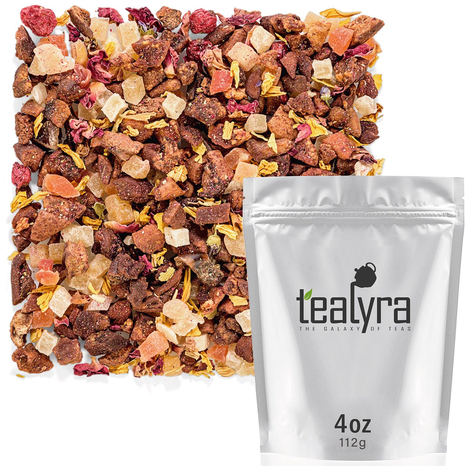 Tealyra - Macaron  la Pche - Pear Pineapple Mango - Herbal Fruity Loose Leaf Tea Blend - Caffeine-Free - Vitamin Rich - Hot or Iced - 112g (4-ounce)