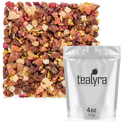 Tealyra - Macaron  la Pche - Pear Pineapple Mango - Herbal Fruity Loose Leaf Tea Blend - Caffeine-Free - Vitamin Rich - Hot or Iced - 112g (4-ounce)