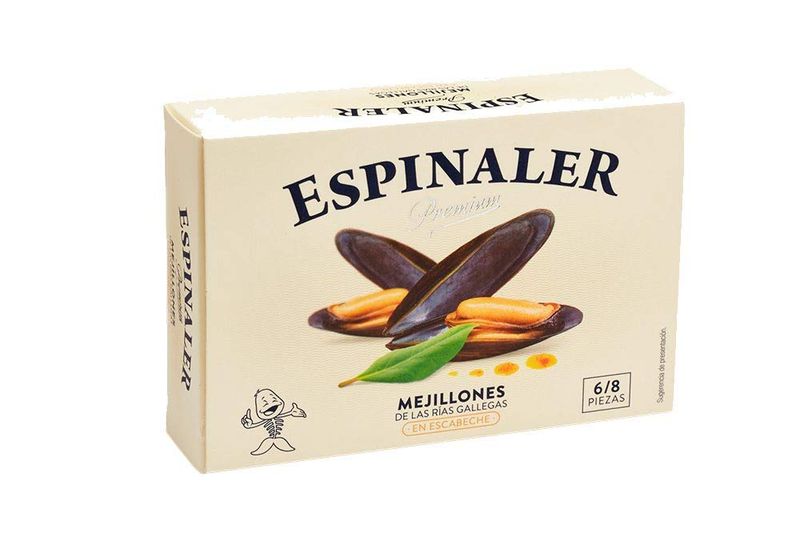 Espinaler Mussels in Pickled Sauce 6/8 Premium Line, 120g