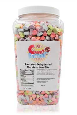 Sarah&#39;s Candy Factory Assorted Dehydrated Marshmallow Bits in Jar, 1lb PACK 1