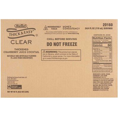 Thick &amp; Easy Clear Thickened Cranberry Juice Cocktail, Honey Consistency, 4 Ounce