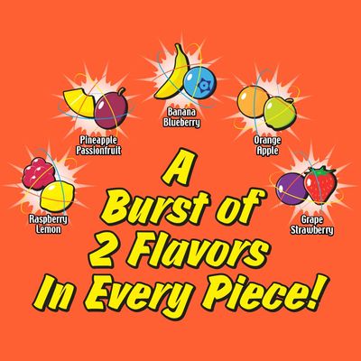 TOXIC WASTE | 1 LB Bag Assortment of Nuclear Fusion Sour Candy - 5 Flavors: Raspberry-Lemon, Pineapple-Passionfruit, Grape-Strawberry, Banana-Blueberry, and Orange-Apple