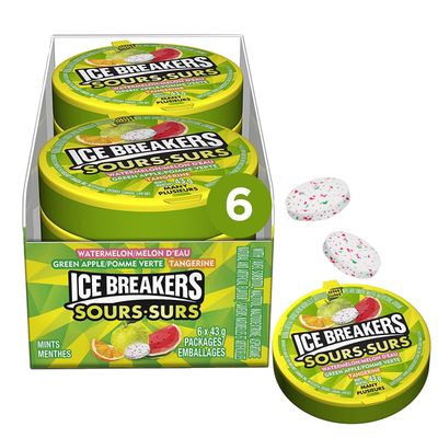 Ice Breakers Sour Fruits, 43g/1.5oz Pucks, (6ct) {Imported from Canada}