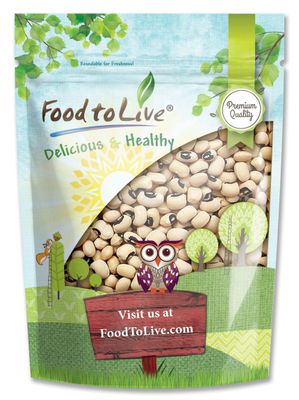 Black-Eyed Peas, 3 Pounds - Non-GMO Verified, Raw Dried Whole Cow Peas, Kosher, and Vegan, Sproutable, Bulk Black-Eyed Peas. High in Dietary Fiber, Easy to Cook. Product of The USA.