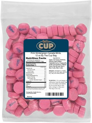 By The Cup Pink Wintergreen Canada Mints, 12 oz Bulk Bag