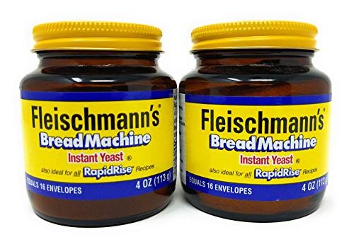 Fleischmann&#39;s Bread Machine Yeast, Also Ideal for All Rapid Rise Recipes, Equals 16 Envelopes, 4 oz Jar (Pack of 2)