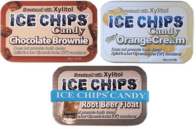 ICE CHIPS Candy 3 Pack Assortment (Chocolate Brownie, Orange Cream, Root Beer Float)