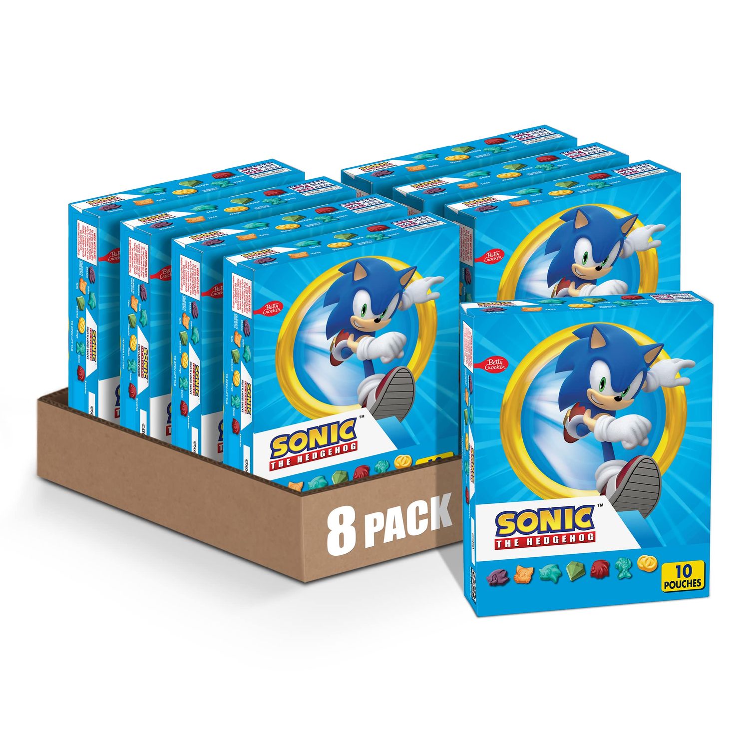 Sonic Fruit Flavored Snacks, Treat Pouches, Gluten Free, 10 ct (Pack of 8)