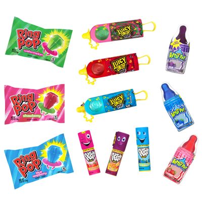 Candy Variety Pack - 18 Count Assorted Lollipops - Ring Pop, Push Pop, Baby Bottle Pop &amp; Juicy Drop - Ideal for Birthdays, Party Favors, Celebrations &amp; Candy Gifts by Bazooka Candy Brands