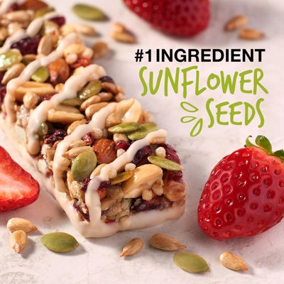 KIND Seeds Fruit &amp; Nuts Snack Bar, Strawberry Sunflower Seed | 5g Protein, High Fiber, Gluten Free Bars, 1.4 OZ, 12 Count