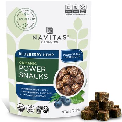 Navitas Organics Blueberry Hemp Superfood Power Snack, 8 oz. Bag, 11 Servings