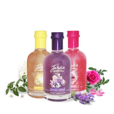 JARDIN PREMIUM 3 Pack Sugar Free Cocktail Mixers - Aromatic Spirit Enhancer for Cocktails and Mocktails - Rose, Honeysuckle, &amp; Lavender Mixer for Water, Mimosas, Lemonade, &amp; Spritzers (6.76 Fl Oz)