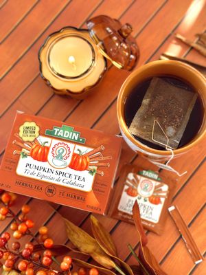 TADIN Cinnamon Apple Tea and Pumpkin Spice Tea, Caffeine Free, 24 Tea Bags per Carton, Pack of 6