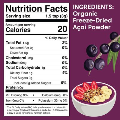 Wilderness Poets, Organic Freeze Dried Acai Powder (16 Ounce - 1 LB)