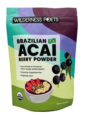 Wilderness Poets, Organic Freeze Dried Acai Powder (16 Ounce - 1 LB)