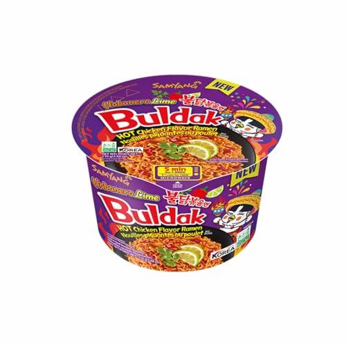 SAMYANG Habanero Lime Buldak Chicken Flavor Ramen Big Bowl - Fiery Heat with Zesty Lime Twist - 3.7 Oz (pack of 1)