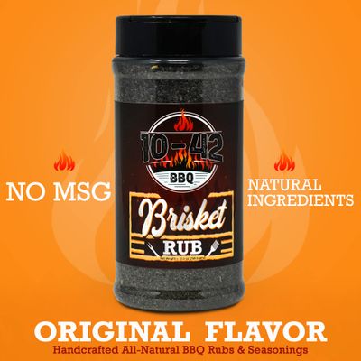 10-42 BBQ Brisket Rub - All-Natural Spice Seasoning for Steak 10.5oz Bottle