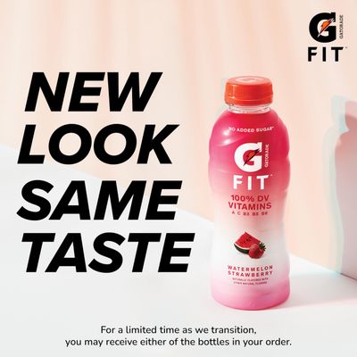 Gatorade Fit Electrolyte Beverage, Healthy Real Hydration, Watermelon Strawberry, 16.9.oz Bottles (12 Pack)