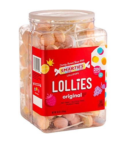 Smarties Double Lollies | Gluten Free, Peanut ,Fat Free Assorted Fruity Flavors, Low Calorie Perfect for Birthdays Parties Made by US Candy Company Since 1949 - 56 oz 200 Count Lollipops