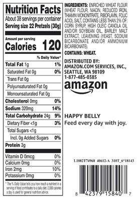 Amazon Brand - Happy Belly Mini Twist Pretzels, 40 ounce (Pack of 1)