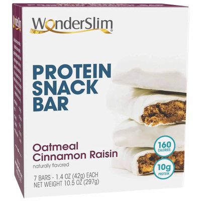 WonderSlim Protein Snack Bar, Oatmeal Cinnamon Raisin, (7ct)