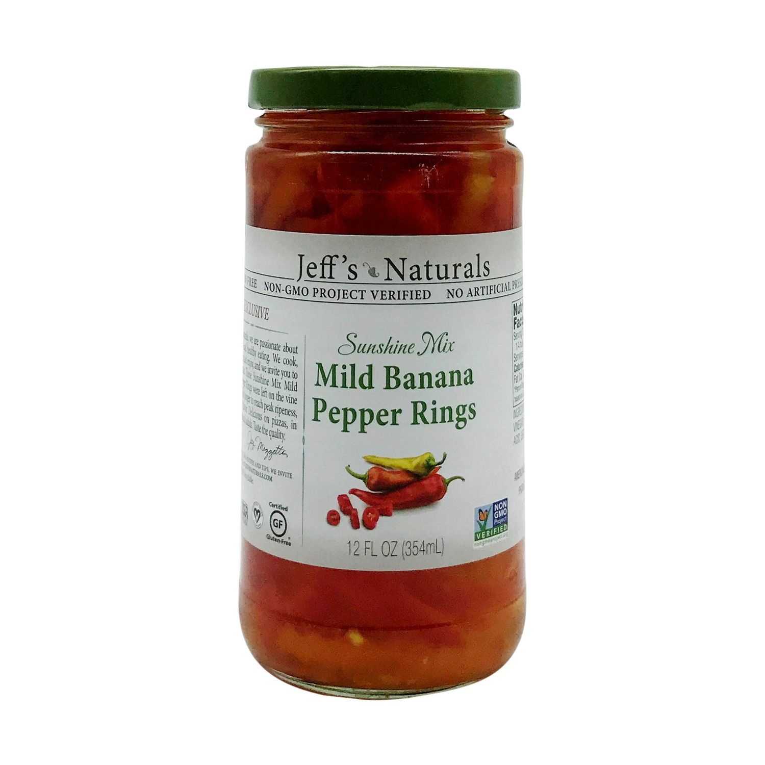 Jeff&#39;s Garden Sunshine Mix Mild Banana Pepper Rings, 12 FZ