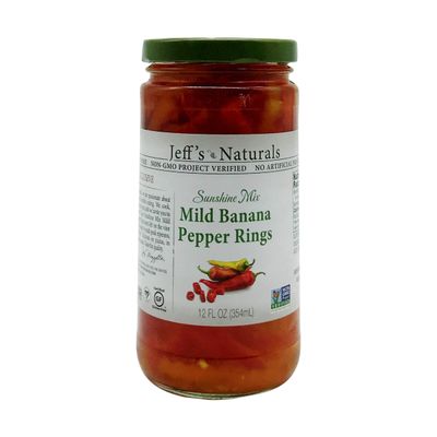 Jeff&#39;s Garden Sunshine Mix Mild Banana Pepper Rings, 12 FZ