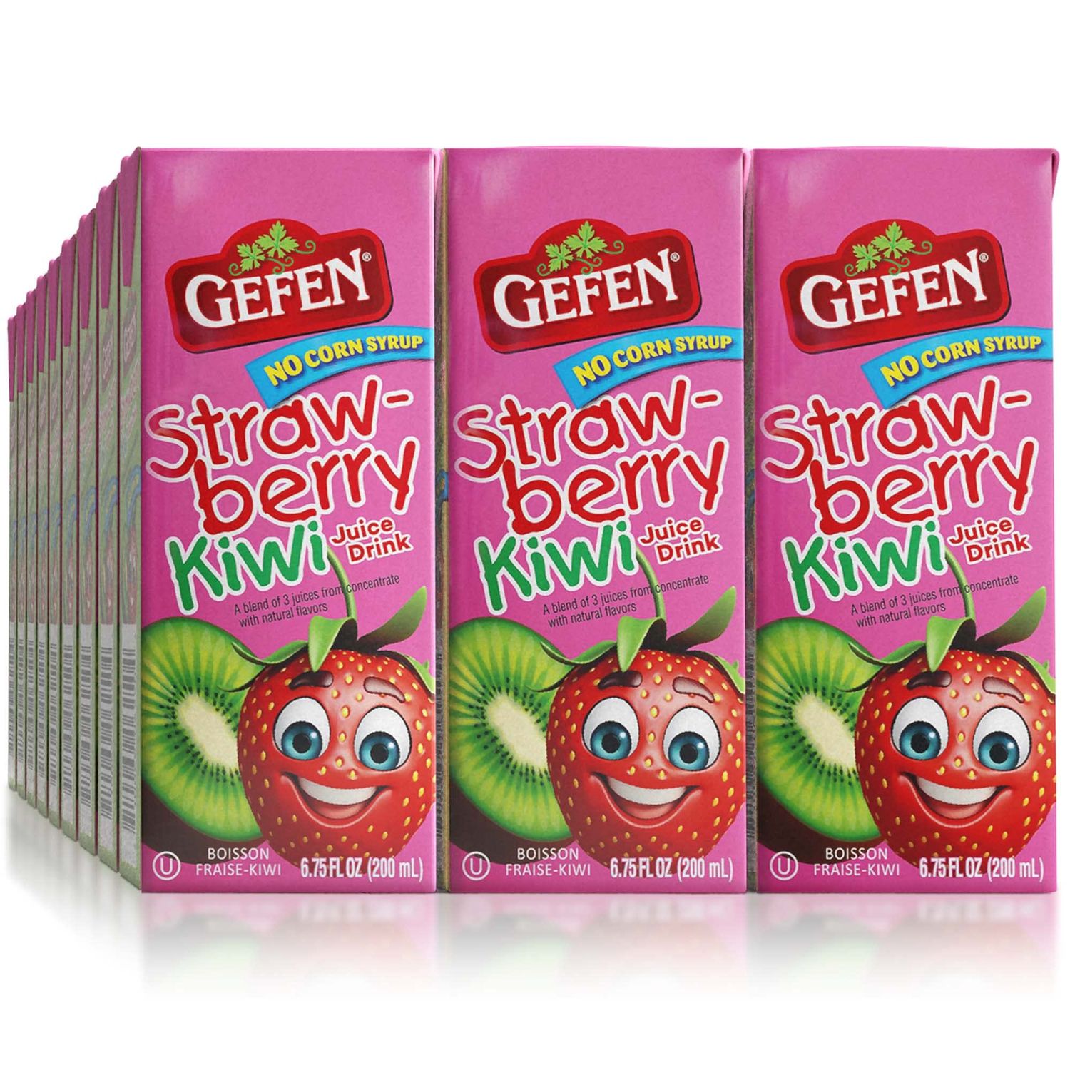 Gefen Strawberry Kiwi Juice Box Drinks with Straw (27 Pack) | No High Fructose Corn Syrup | Travel Friendly | Lunchbox Size | Kosher