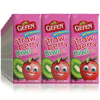 Gefen Strawberry Kiwi Juice Box Drinks with Straw (27 Pack) | No High Fructose Corn Syrup | Travel Friendly | Lunchbox Size | Kosher