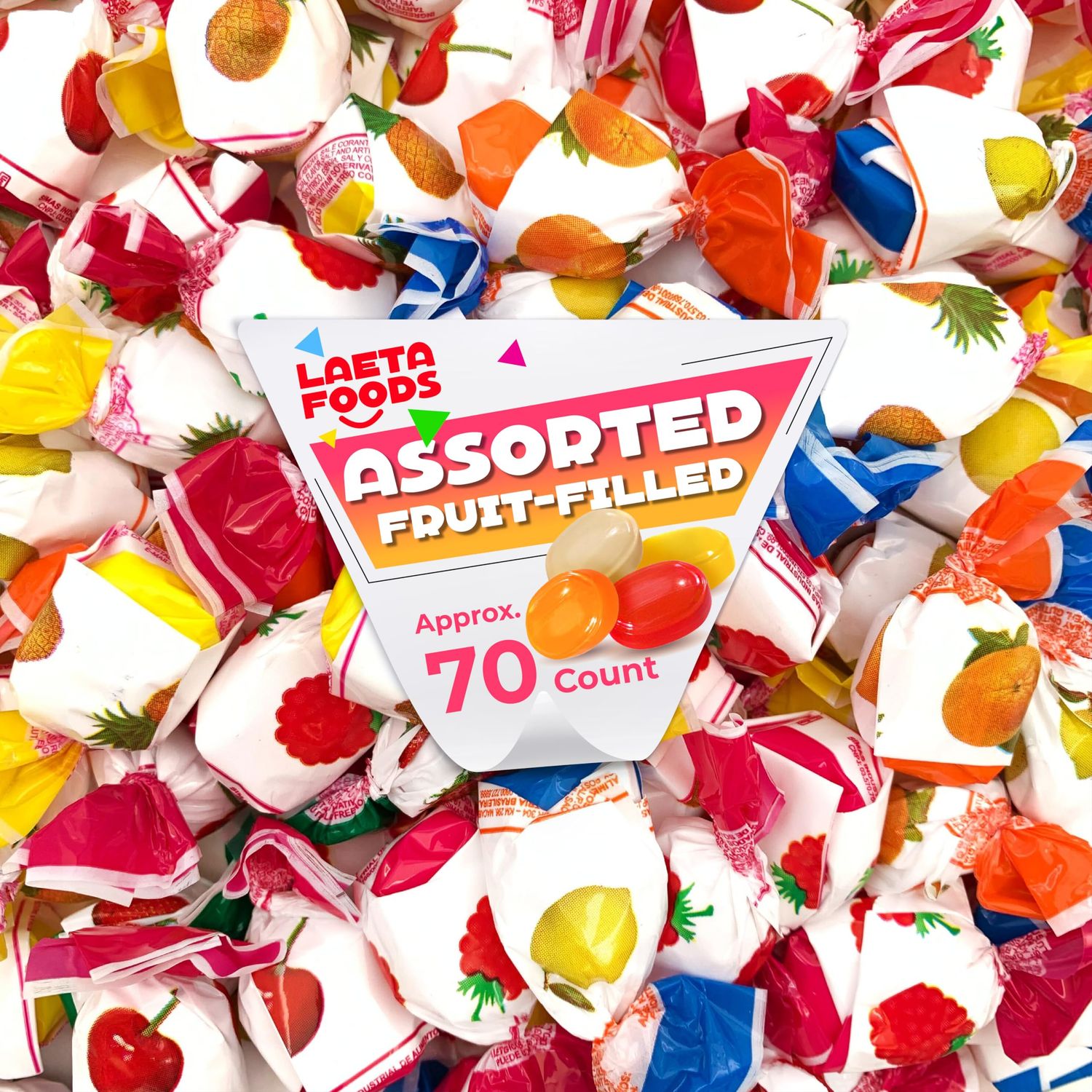 Assorted Fruit-Filled Hard Candy, Old-Fashioned Delights (1 Pound Bag - Approx. 70 Count)
