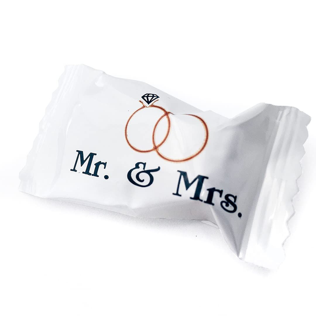 Candy Envy - Mr. and Mrs. Buttermints - 13 oz. Bag - Approximately 100 Individually Wrapped Mints - Wedding Favors