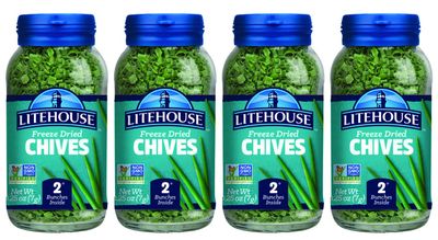 Litehouse Freeze Dried Chives - Chives Dried, Substitute for Chives Fresh Organic, 1 Jar Equal to 2 Chives Fresh Bunch, Chives Freeze Dried, Good Chives Only, Non-GMO, Gluten-Free - 0.25 Ounce, 4-Pack