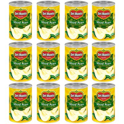 DEL MONTE Sliced Bartlett Pears in Heavy Syrup, Canned Fruit, 15.25 Ounce (Pack of 12)