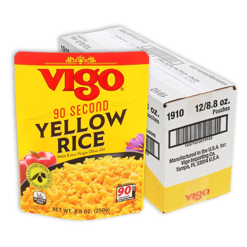 Vigo 90 Second Yellow Rice with Extra Virgin Olive Oil, 8.8 Ounce (Pack of 12)