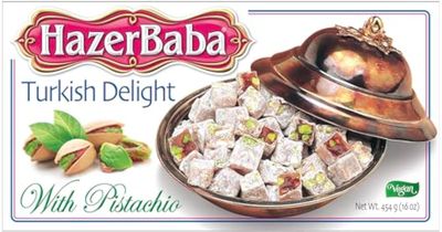 Hazer Baba Turkish Delight With Pistachio, 16oz