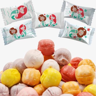 Fruidles Mermaids Soft Sours Buttermints Candies, Multicolor Sweet Candies, Soft Candy With A Touch Of Sour, Fat-Free, Individually Wrapped (55 Pieces)