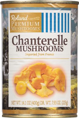 Roland Foods Canned Chanterelle Mushrooms, Specialty Canned Food, 7.9-Ounce Can