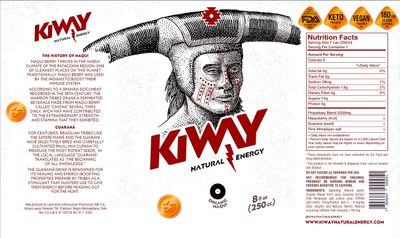 KiWay Natural Energy Drink Maqui Berry Natural Caffeine Guarana No Added Sugar No Artificial Colors or Sweeteners Keto Friendly Vegan Friendly 8 Calories 84oz 250mL 12Can Value Pack