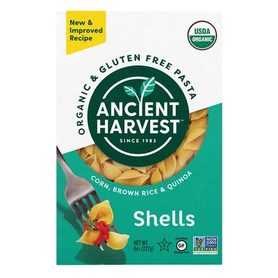 Ancient Harvest Organic Gluten Free Shells Pasta, Corn, Brown Rice &amp; Quinoa, 8 Ounce (Pack of 12)
