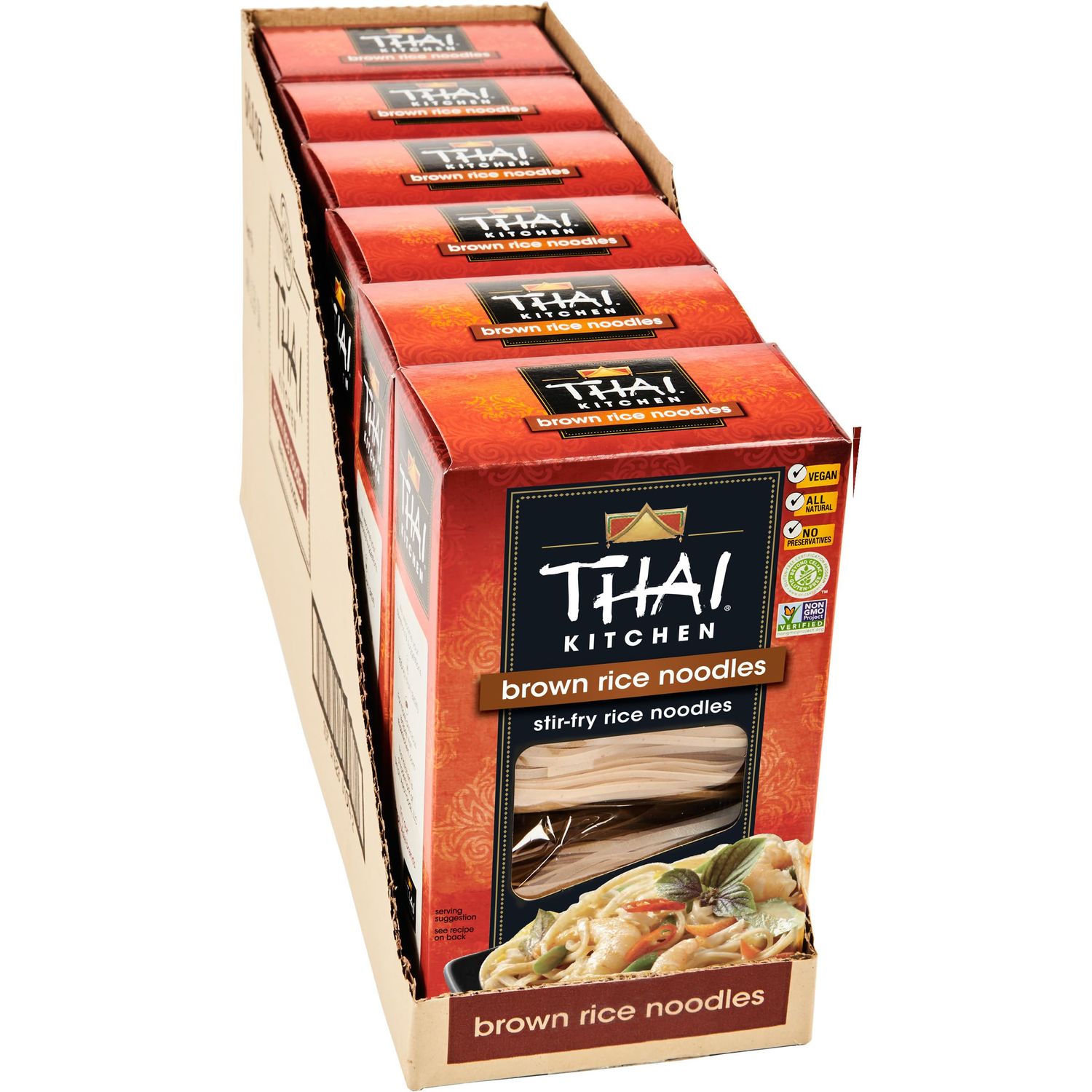 Thai Kitchen Gluten Free Brown Rice Noodles, 8 oz (Pack of 6)