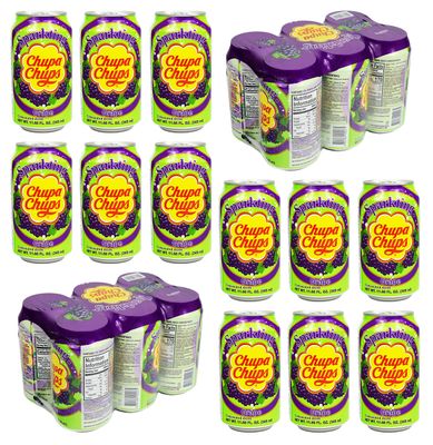 Namyang Chupa Chups Sparkling Soda Flavor 345ml (Grape, 24 Cans)