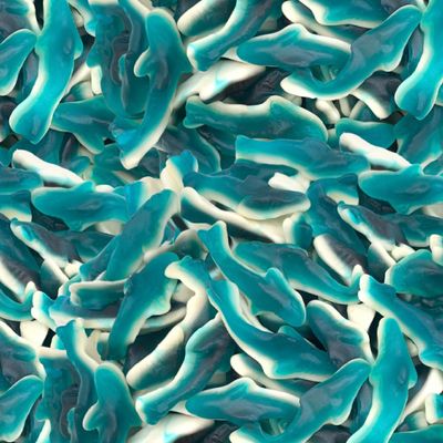 Blue Sharks Gummy Candy, Classic Blue Raspberry Flavor, 2-Pound Bag
