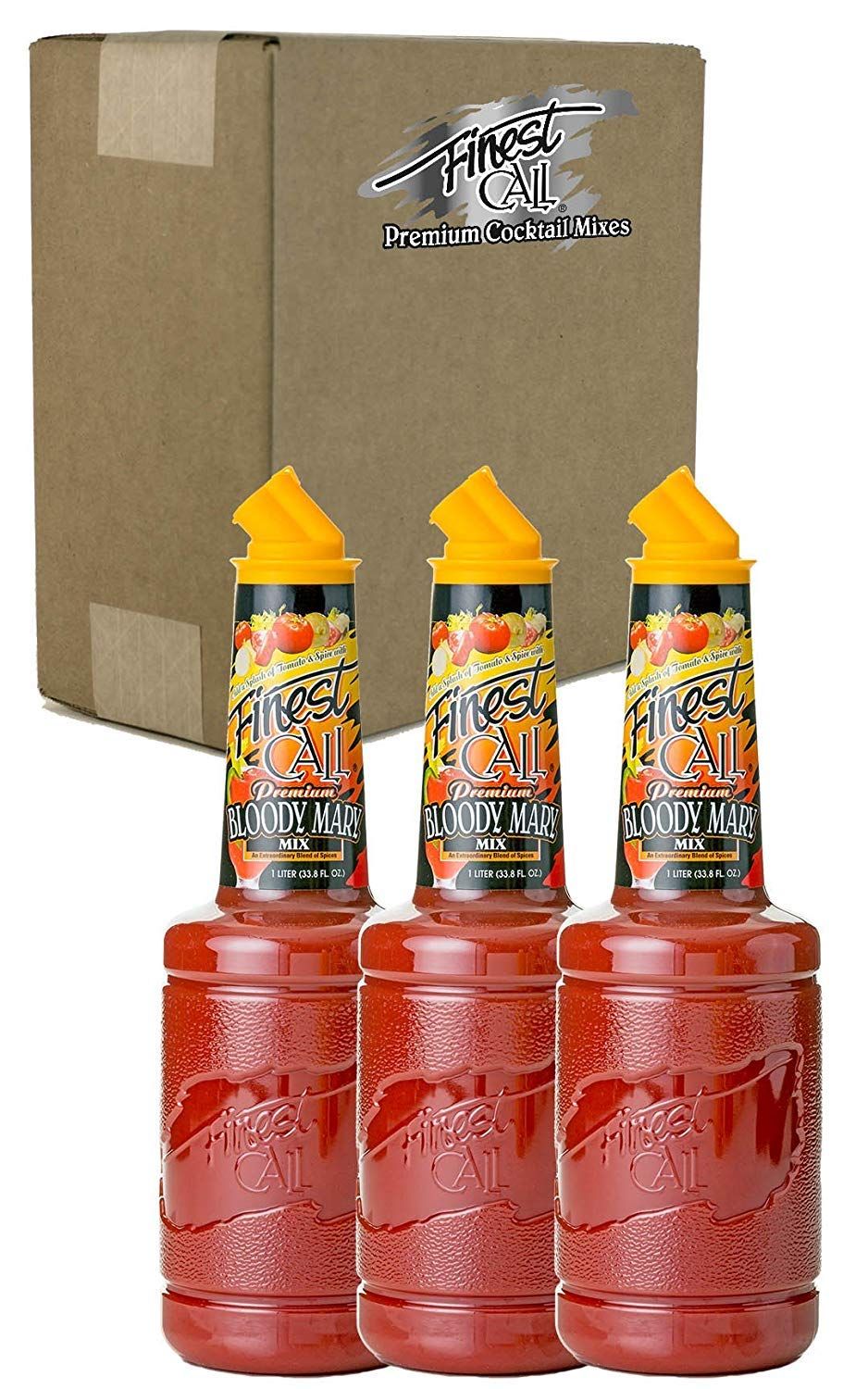 Finest Call Premium Bloody Mary Drink Mix, 1 Liter Bottle (33.8 Fl Oz), Pack of 3