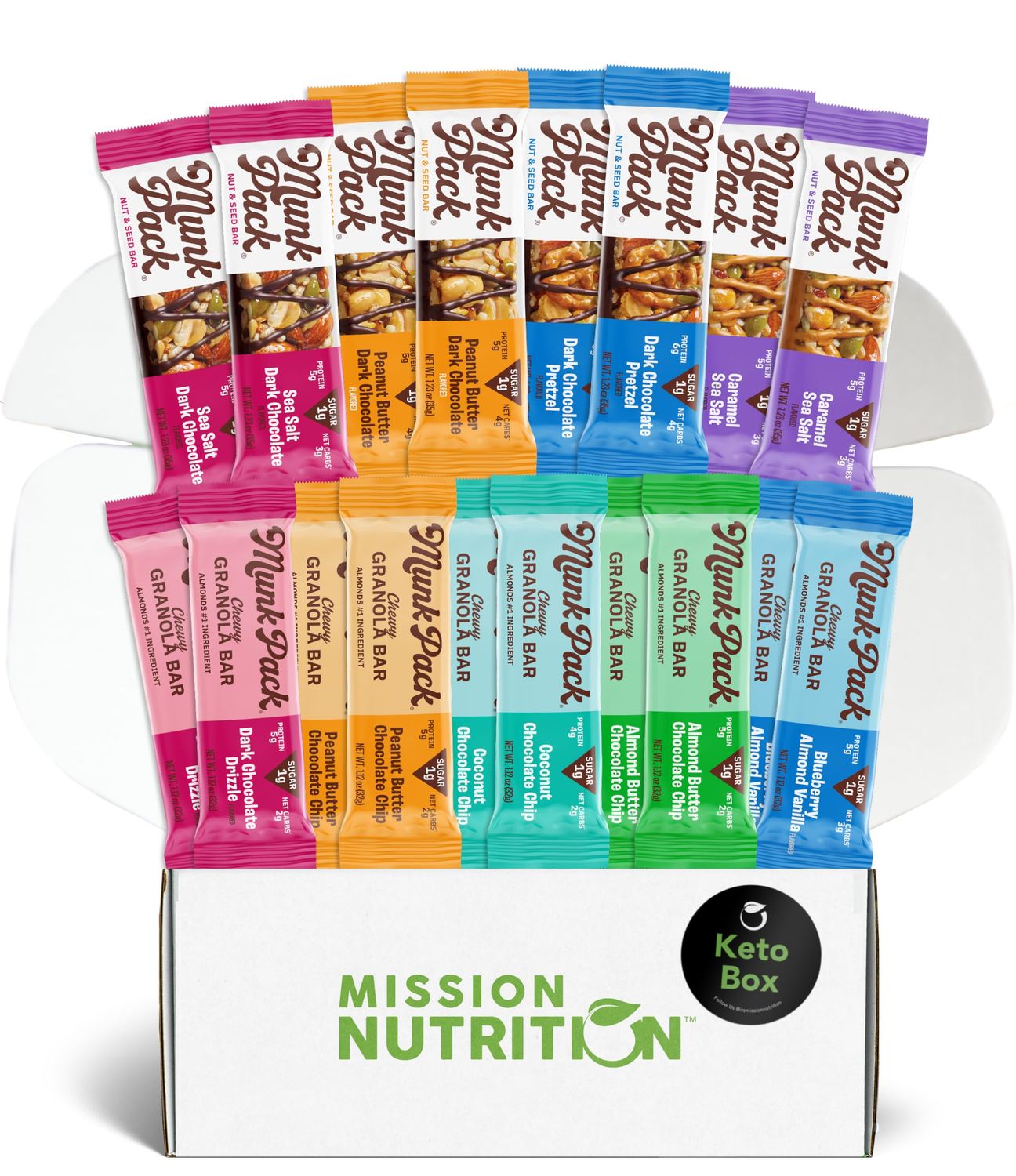 Keto Granola Bars and Nut &amp; Seed Bars - Low Carb, Gluten-Free, Grain-Free, Plant Based - Keto Snack Box